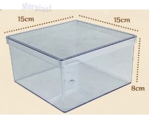 CAKE BOX CRISTAL QUADRADO C/TAMPA BLUE STAR 1,5L