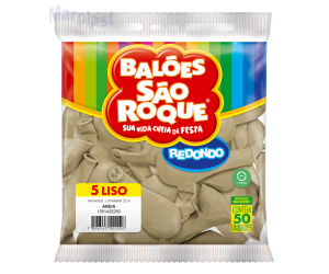 BALÃO SÃO ROQUE - TAMANHO 5 - C/50 UNIDADES -  LISO AREIA