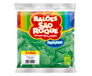 BALÃO SÃO ROQUE - TAMANHO 5 - C/50 UNIDADES - LISO VERDE LIMA