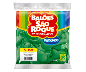 BALÃO SÃO ROQUE - TAMANHO 5 - C/50 UNIDADES - LISO VERDE BANDEIRA