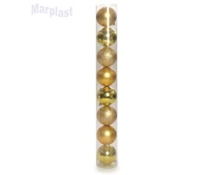 BOLAS LISA OURO 7CM C/8 UNIDADES