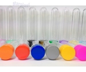 TUBO GRANDE 13CM C/TAMPA PLASTICA AMARELO C/10 UNIDADES