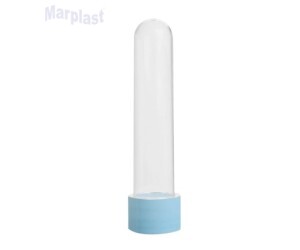 TUBO GRANDE 13CM C/TAMPA PLASTICA AZUL BB C/10 UNIDADES