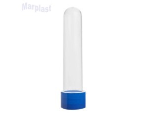 TUBO GRANDE 13CM C/TAMPA PLASTICA AZUL ESCURO C/10 UNIDADES