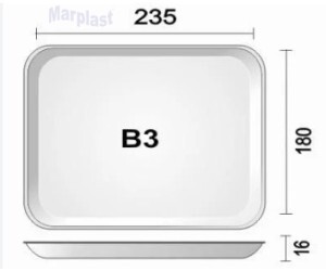 BANDEJA DE ISOPOR B-3 RASA AMARELA TRL-03 C/400 TOTALPLAST