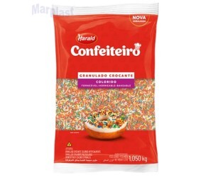 GRANULADO CROCANTE COLORIDO CONFEITEIRO 1,050KG HARALD