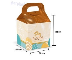 PÁSCOA CAIXA CASINHA 14X10,5X24CM C/10 UNIDADES