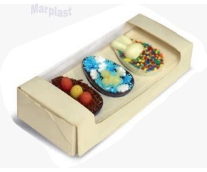 PÁSCOA CAIXA P/3 OVOS 50GR C/4 UNIDADES MARFIM