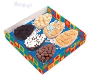 PÁSCOA CAIXA P/6 MINI OVOS BLOCOS COLORIDOS C/6 UNIDADES